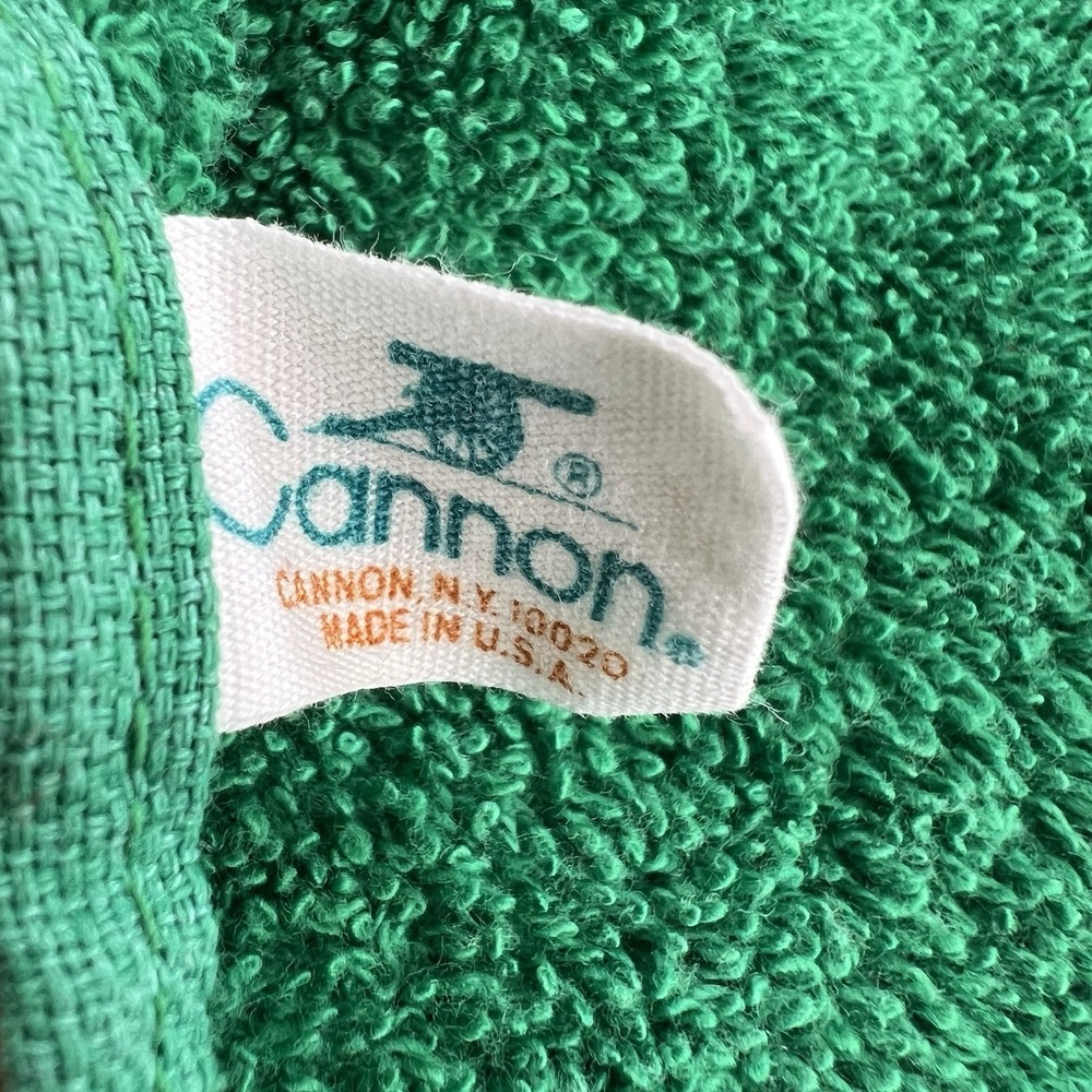 VTG Cannon Green Santa Claus Embroidered Hand Towel Set Of 3 Made In USA - Picture 8 of 11